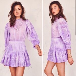 Loveshackfancy tie dye viola mini dress in lavender